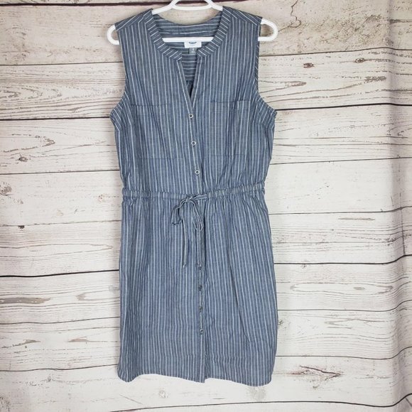 Old Navy Button Down Sleeveless Striped Dress